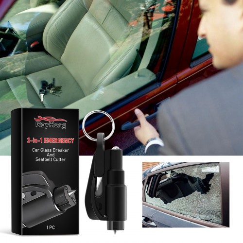 Rayhong Emergency Auto-Rescue Hammer: Compact, Dual-Function Window Breaker & Seatbelt Cutter for Car & Home Safety 1PC